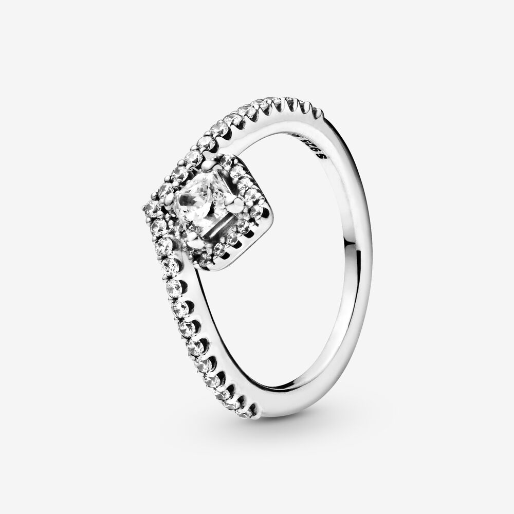 Pandora Chevron Sparkling Square Ring 198420C01