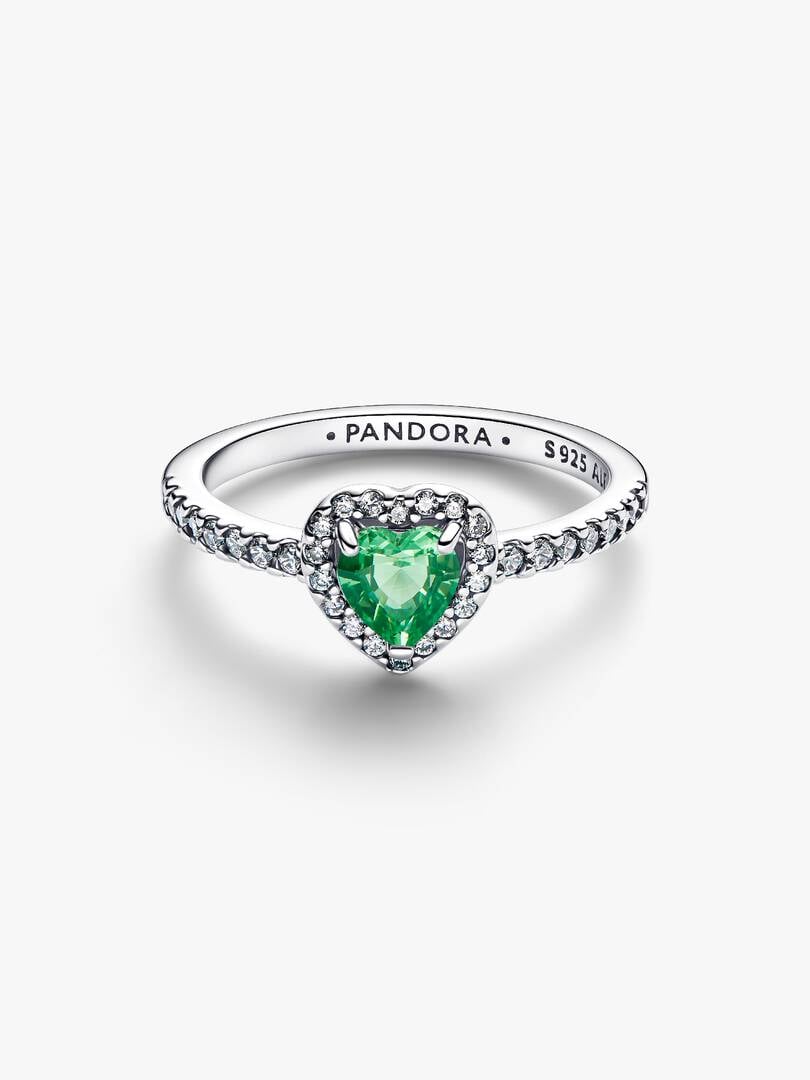 Anello Pandora Cuore in Rilievo Verde Chiaro 198421C08
