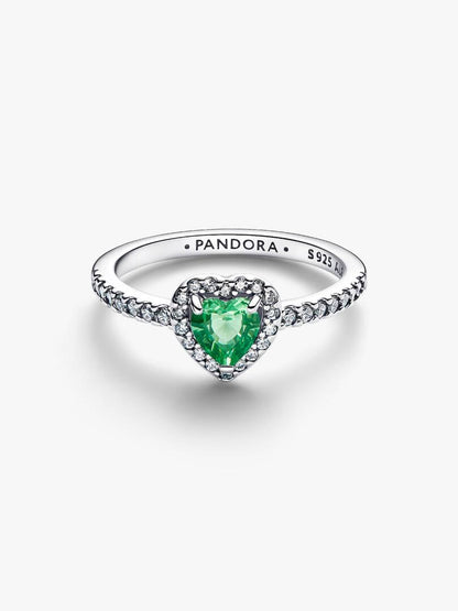 Anello Pandora Cuore in Rilievo Verde Chiaro 198421C08