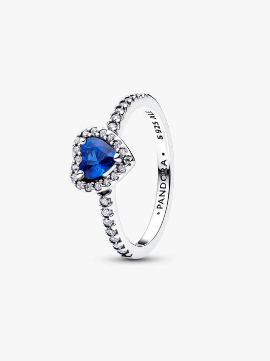Anello Pandora Cuore in Rilievo Blu Intenso 198421C09