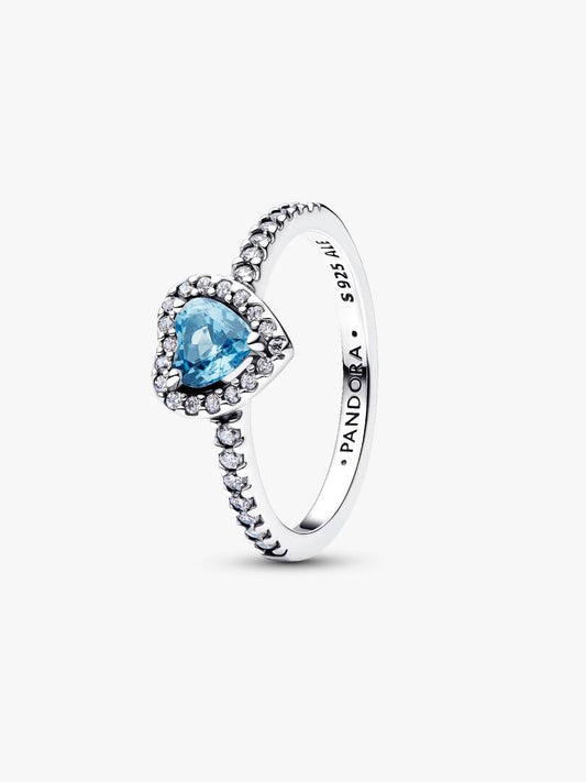 Anello Pandora Cuore in Rilievo Azzurro 198421C10