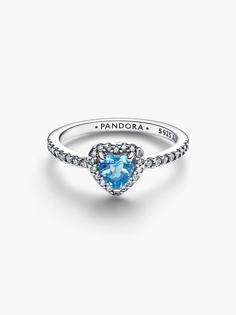 Anello Pandora Cuore in Rilievo Azzurro 198421C10