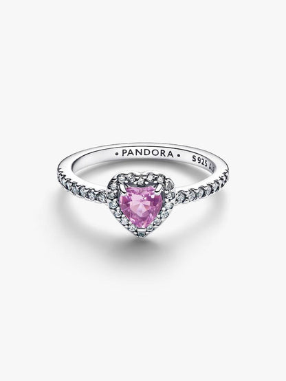 Anello Pandora Cuore in Rilievo Viola 198421C12