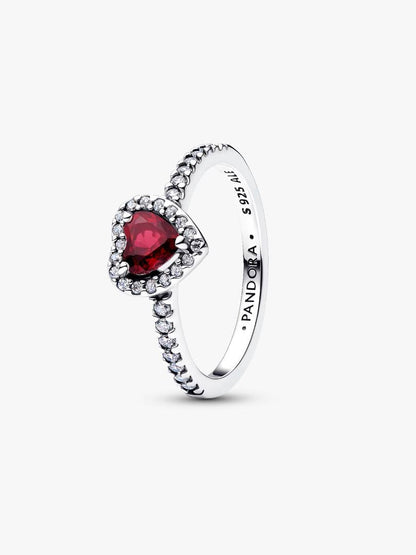 Anello Pandora Cuore in Rilievo Rosso Intenso 198421C13