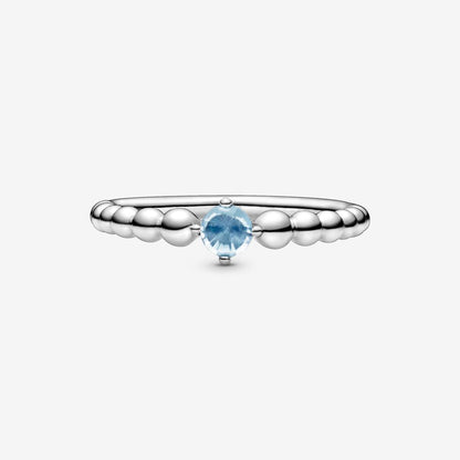 Pandora Aqua Blue Ring Decorated with Spheres 198598C01
