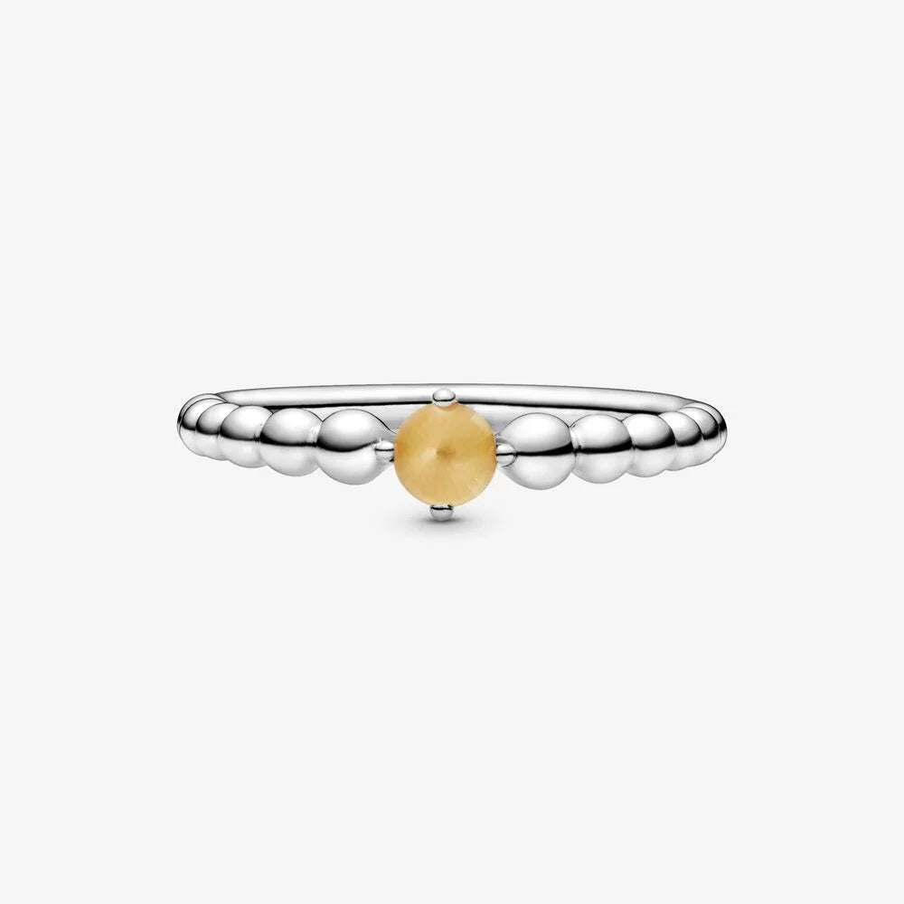 Anello Pandora Color Miele Decorato con Sfere 198867C11