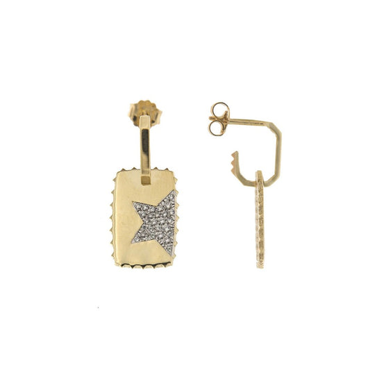 Mono Orecchino Rue Des Mille Medaglia Stella ORZ-009RTSTEAU-MNG