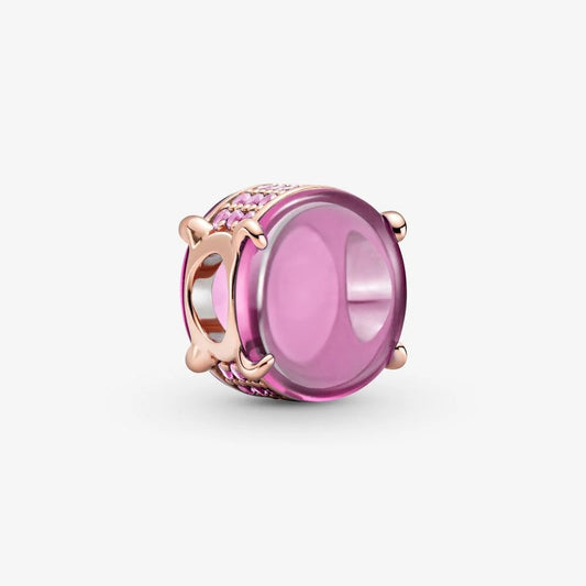 Pandora Charm with Pink Oval Cabochon Stone 789309C02