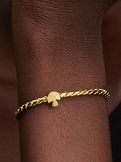 Mini Charm Pandora Fungo effetto diamantato Placcatura in Oro 14k