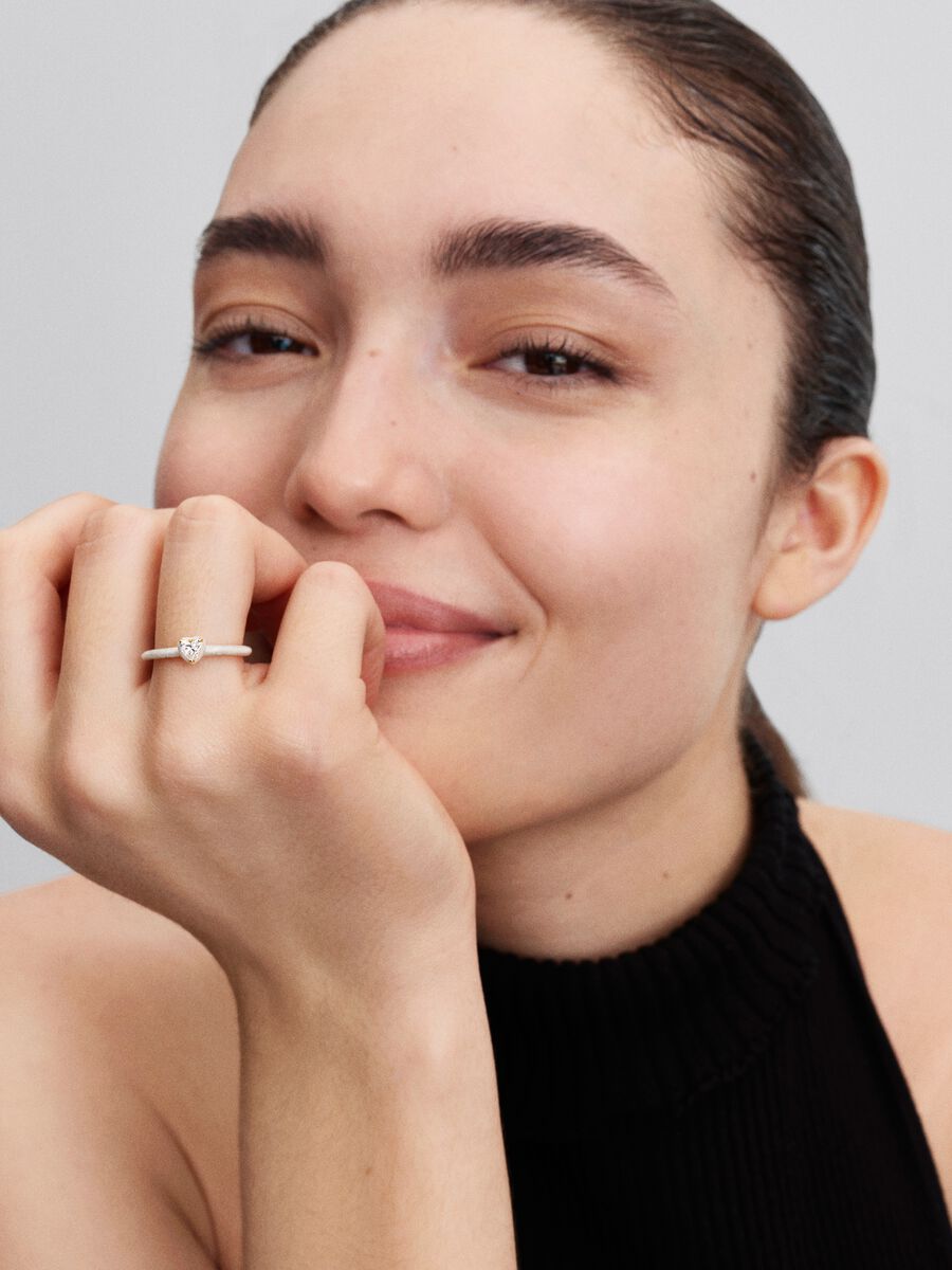 Anello Pandora White Chakra Heart Pandora ME Placcatura in Oro 14k