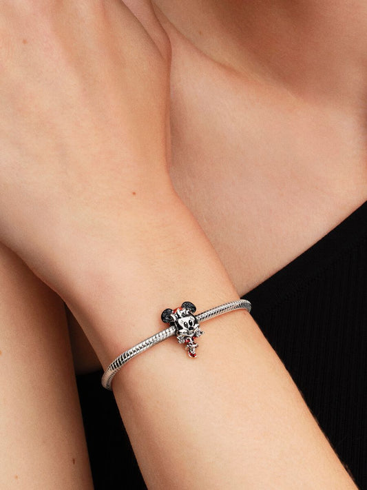 Charm Pandora Disney, Minnie Mouse, Magia del Natale Argento Sterling 925 794218C01