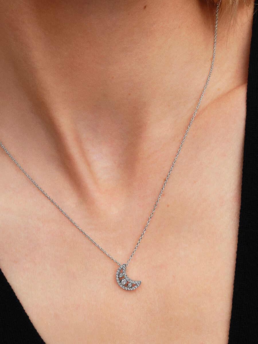 Collana Pandora con pendente Falce di luna Argento Sterling 925