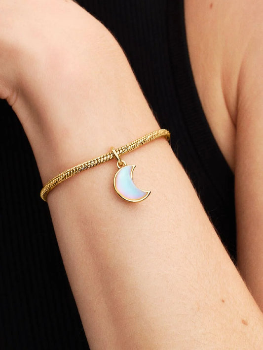 Charm Pandora Pendente Luna Crescente Luminosa Placcatura in Oro 14k 764275C01