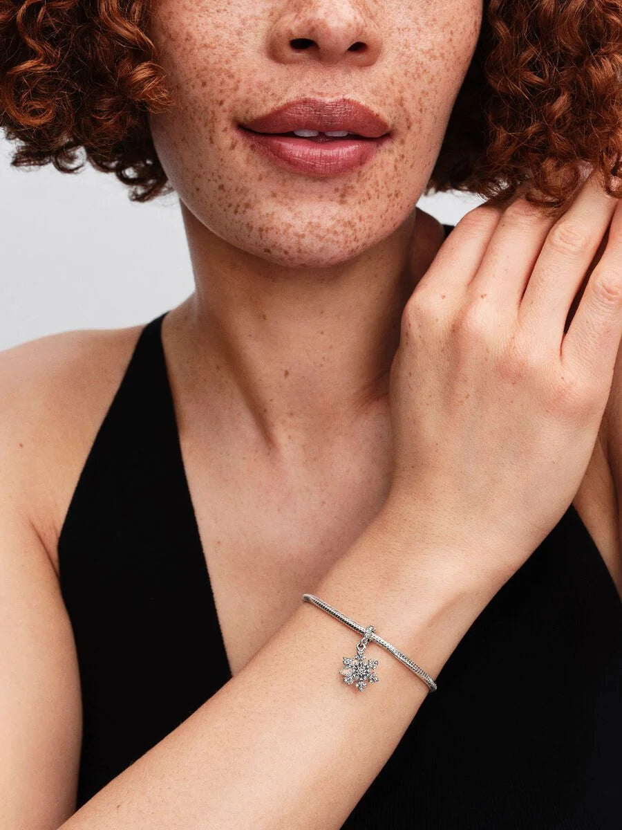 Charm Pandora pendente doppio Fiocco di neve opalescente Argento Sterling 925 794142C01