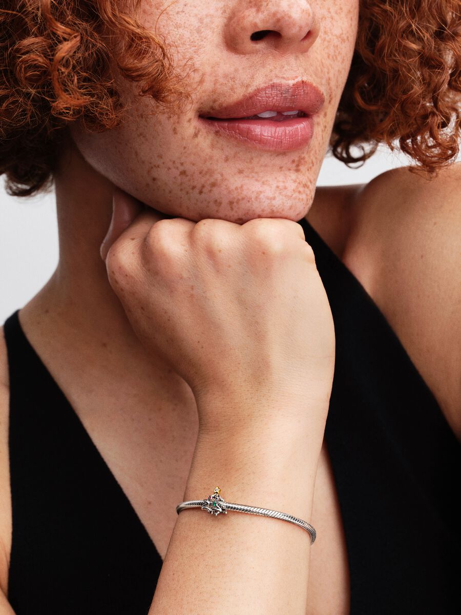 Charm Pandora Openwork Albero di Natale Argento Sterling 925, Placcatura in Oro 14k 764248C01