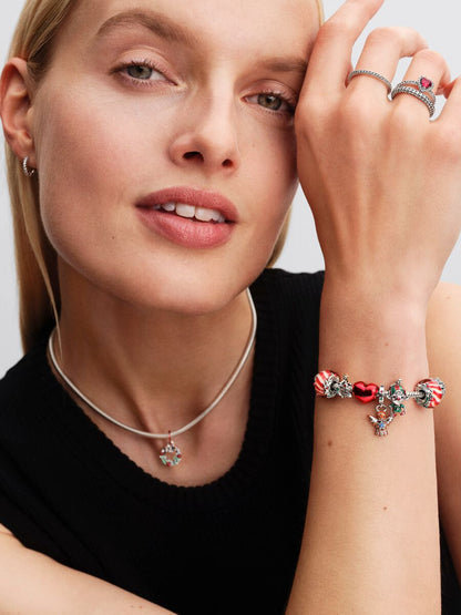 Charm Pandora Openwork Albero di Natale Argento Sterling 925, Placcatura in Oro 14k 764248C01