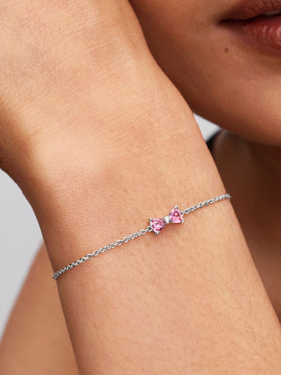 Bracciale Pandora Fiocco Luminoso Rosa Argento Sterling 925