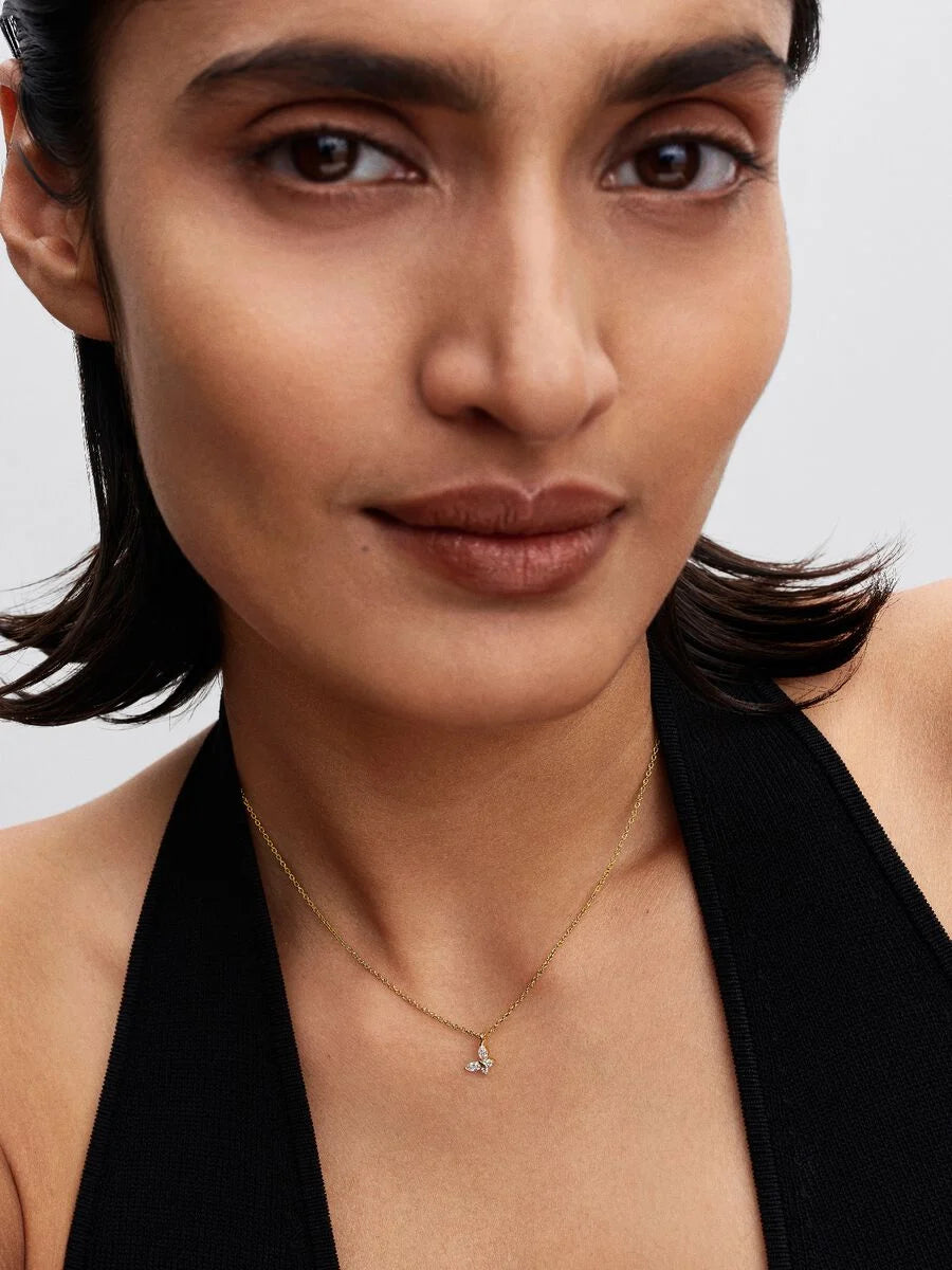 Collana Pandora con pendente Farfalla Placcatura in Oro 14k