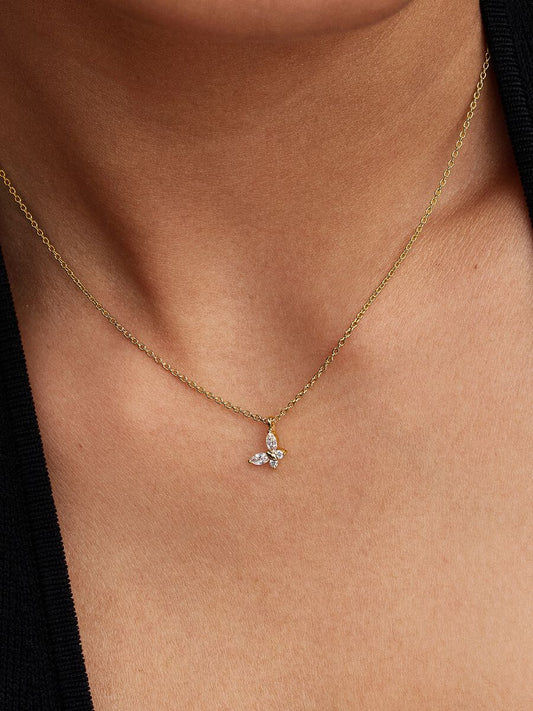 Collana Pandora con pendente Farfalla Placcatura in Oro 14k 364267C01