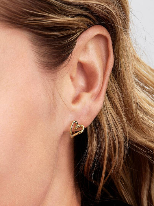 Orecchini Pandora Cerchi Cuore Piccolo Linea Sinuosa 264359C00