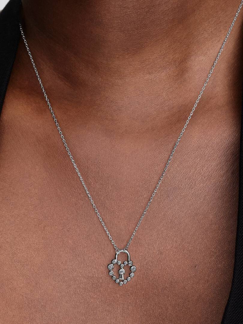 Collana Pandora Lucchetto Cuore Luminoso 394416C01-50