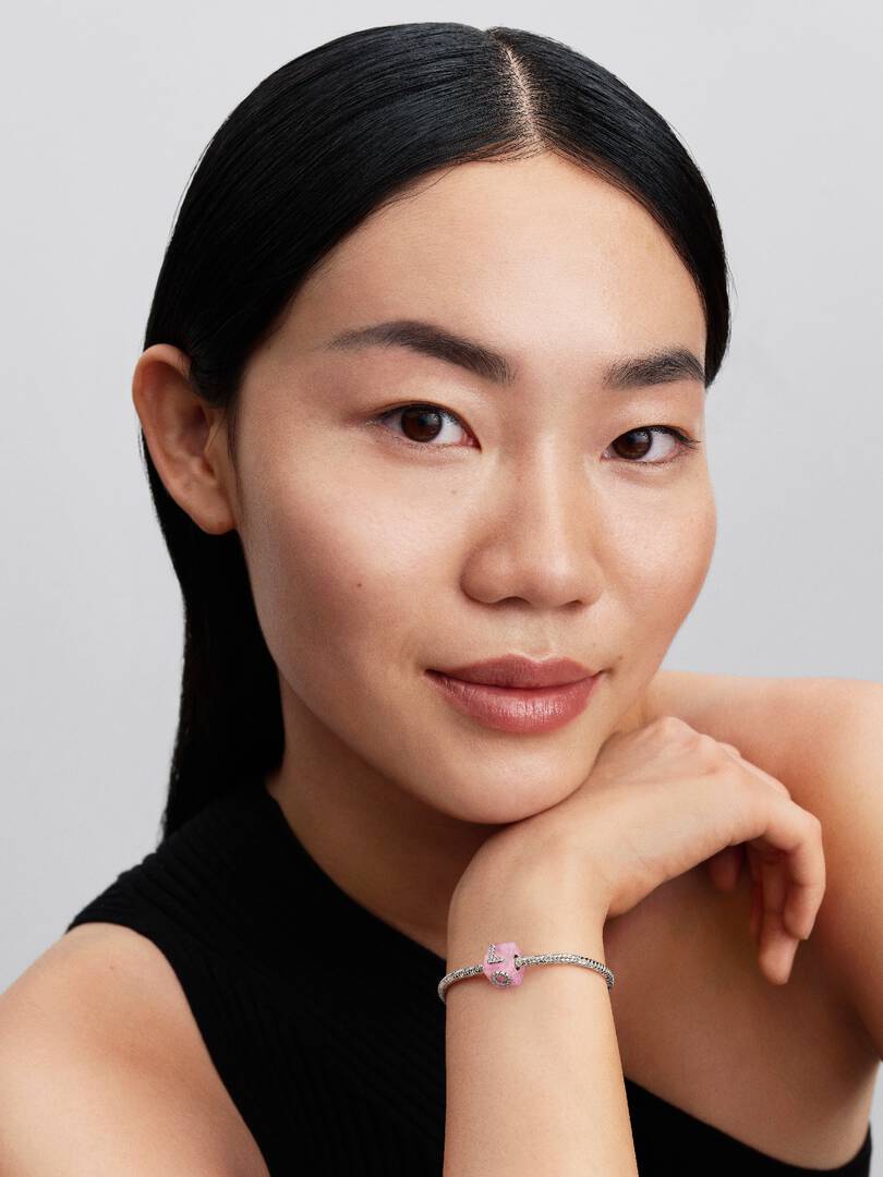 Charm Pandora Cubo Love Vetro di Murano Rosa 794433C01