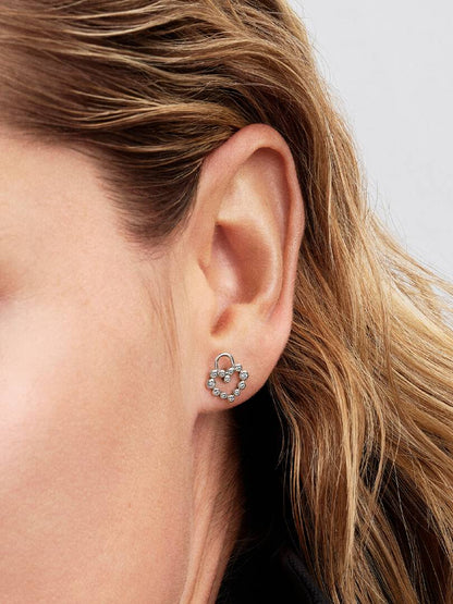 Pandora Dark Pink Crystal Hoop Earrings 925 Sterling Silver 293851C02