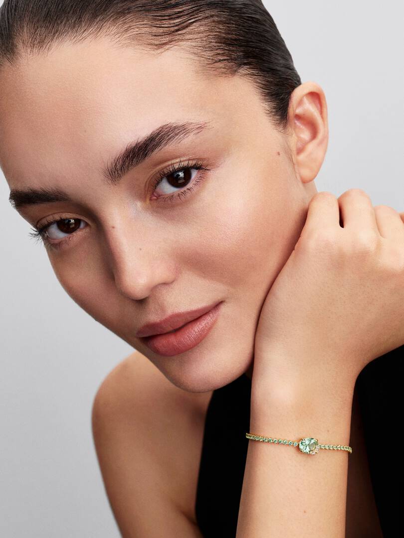 Bracciale Pandora Bridgerton, Tennis regolabile con Cristalli Verdi e Farfalla 564402C01