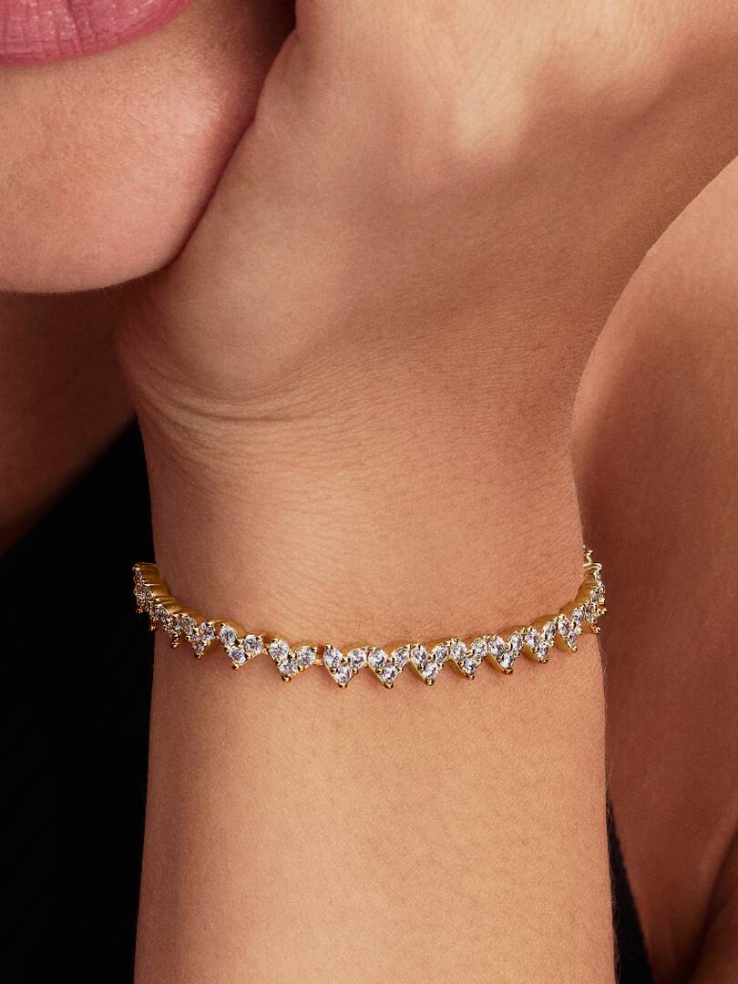 Pandora Tennis Bracelet Yellow Crystals 14k Gold Plating 561469C03