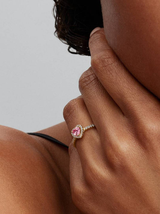 Anello Pandora Cuore in Rilievo Rosa 168421C03