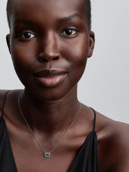 Collana Pandora Luce Rettangolo Verde 394503C01