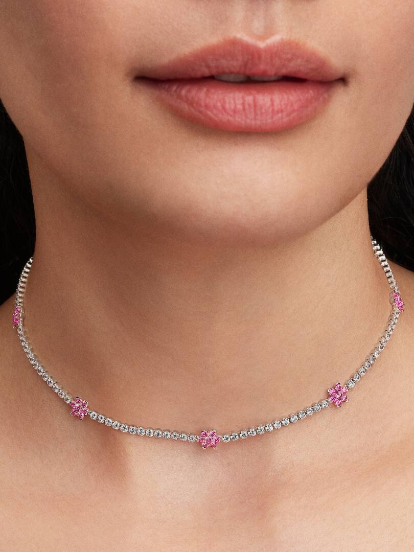 Collana Pandora Choker Fiori Rosa 394561C01