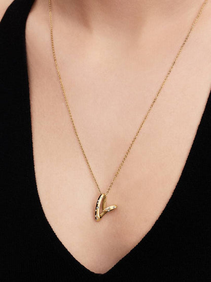 Collana Pandora Cuore Linea Sinuosa con Pietre Luminose 364669C01