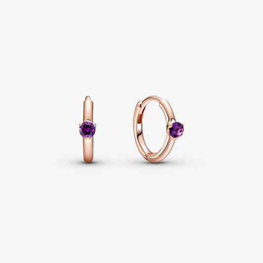 Orecchini Pandora a Cerchio con Solitario Viola 289304C01