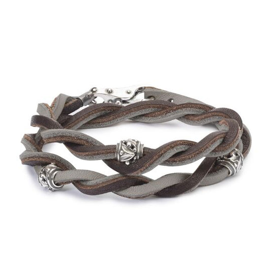 Bracciale Trollbeads Bracciale in Cuoio Marrone/Grigio Chiaro