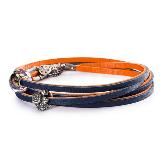 Bracciale Trollbeads Bracciale in Cuoio Arancione / Blu