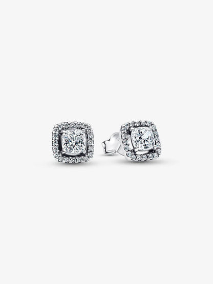 Pandora Dark Pink Crystal Hoop Earrings 925 Sterling Silver 293851C02