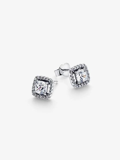 Pandora Dark Pink Crystal Hoop Earrings 925 Sterling Silver 293851C02