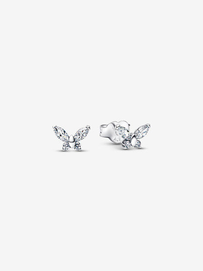 Pandora Dark Pink Crystal Hoop Earrings 925 Sterling Silver 293851C02