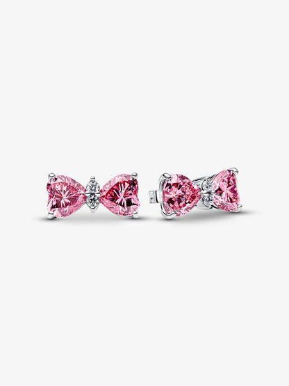 Pandora Dark Pink Crystal Hoop Earrings 925 Sterling Silver 293851C02