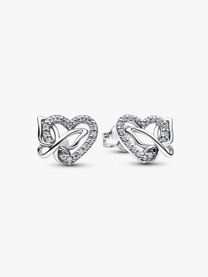 Pandora Dark Pink Crystal Hoop Earrings 925 Sterling Silver 293851C02