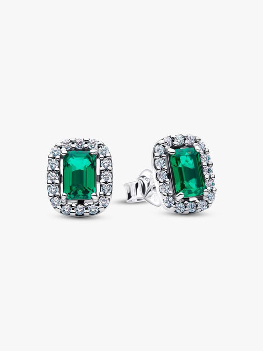 Orecchini Pandora Punto Luce Rettangolo Verde 294501C01