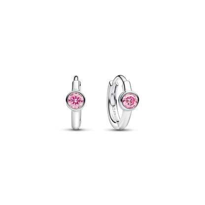 Orecchini Pandora Cerchi Era Bezel con diamante creato in laboratorio rosa - 294798C01