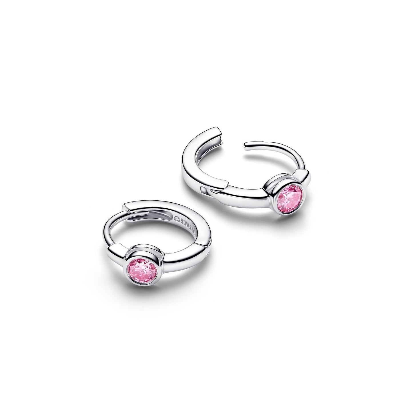 Orecchini Pandora Cerchi Era Bezel con diamante creato in laboratorio rosa - 294798C01