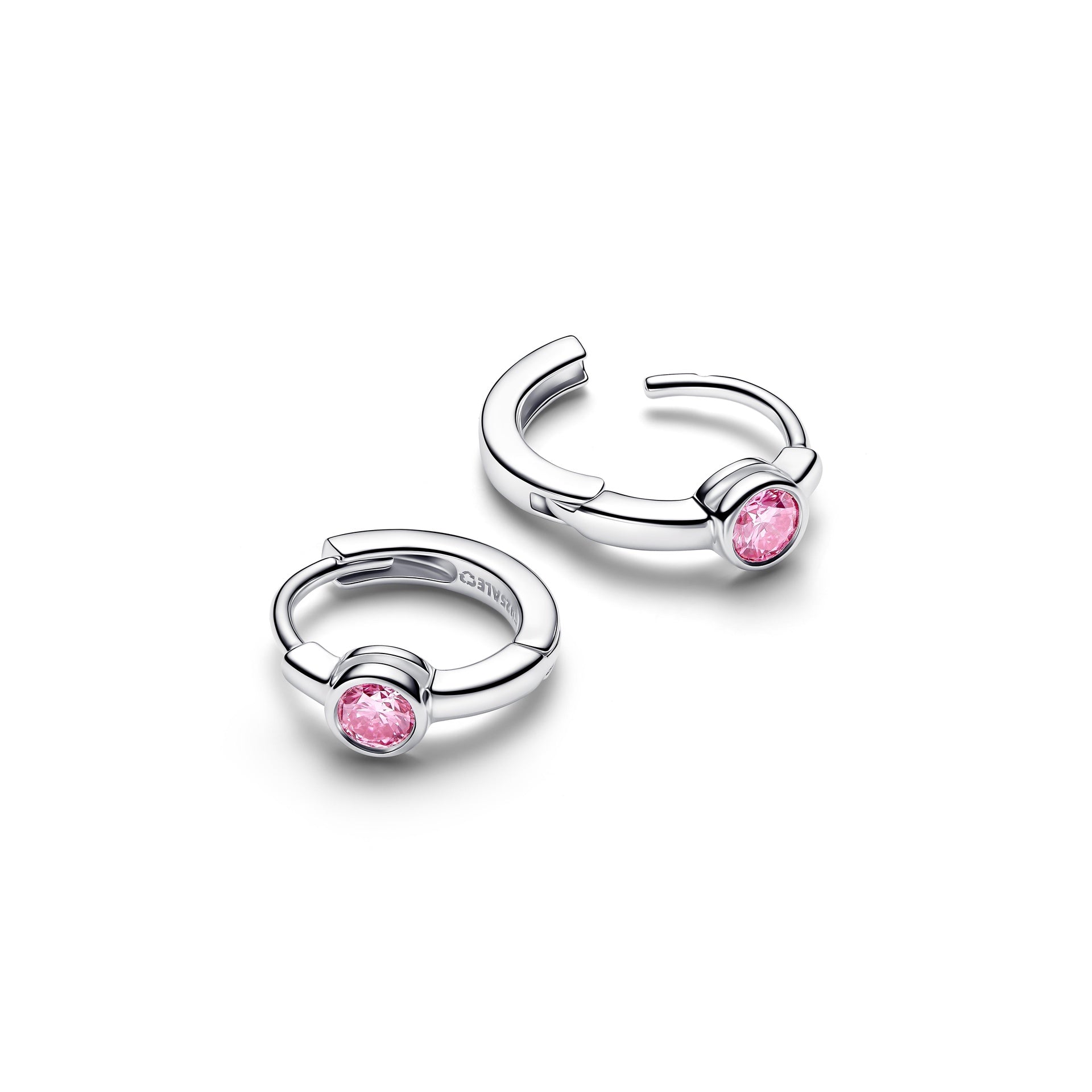 Orecchini Pandora Cerchi Era Bezel con diamante creato in laboratorio rosa - 294798C01