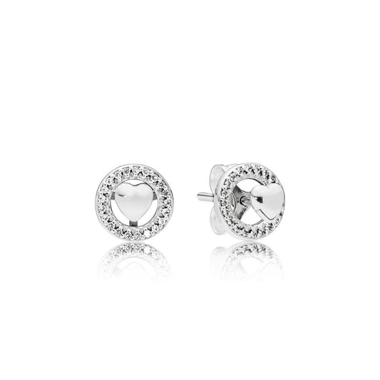 Orecchini Pandora a lobo cuori forever 297709CZ