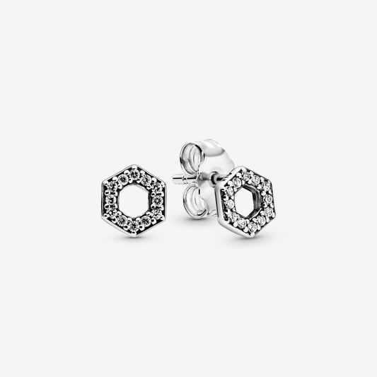 Pandora Sparkling Hexagon Beehive Stud Earrings 298800C01