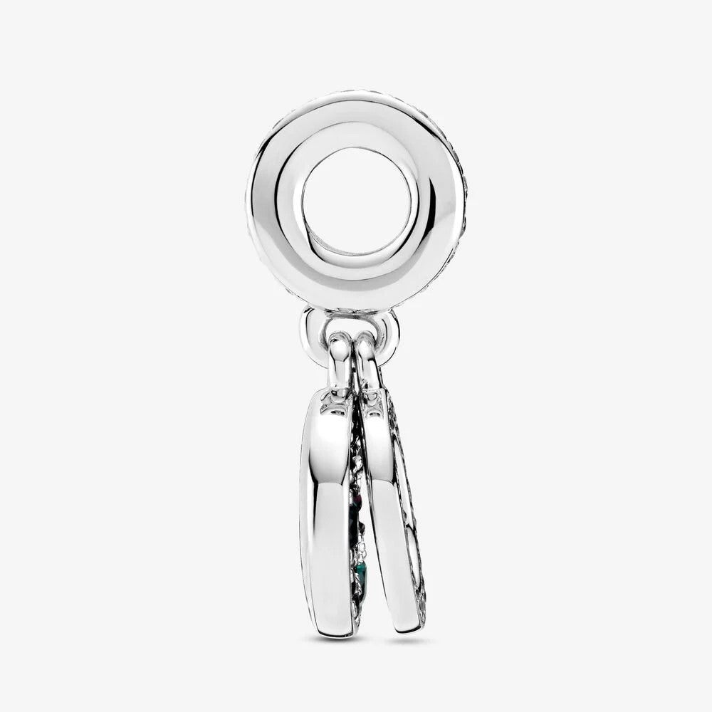 Pandora Double Dangle Charm with Sparkling Green Disc 799186C02