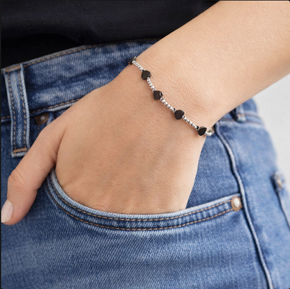 Bracciale Spadarella spadino San Valentino cuori ematite - SPBR759