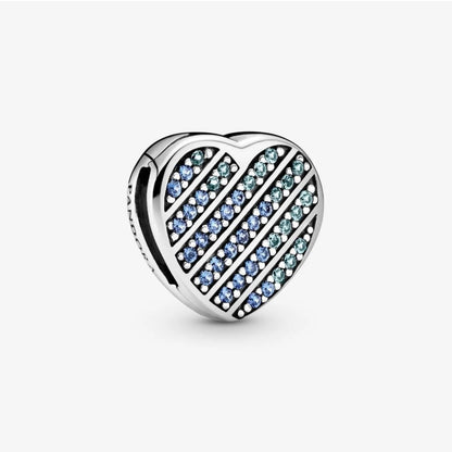 Pandora Heart Clip with Blue Pavé 799346C01
